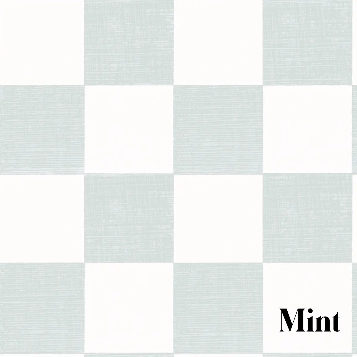 Devin Wallpaper - Neutral Pastel Checkerboard for Kids - by Melissa Johnson Design - Sample 1 foot by 1 foot / Mint