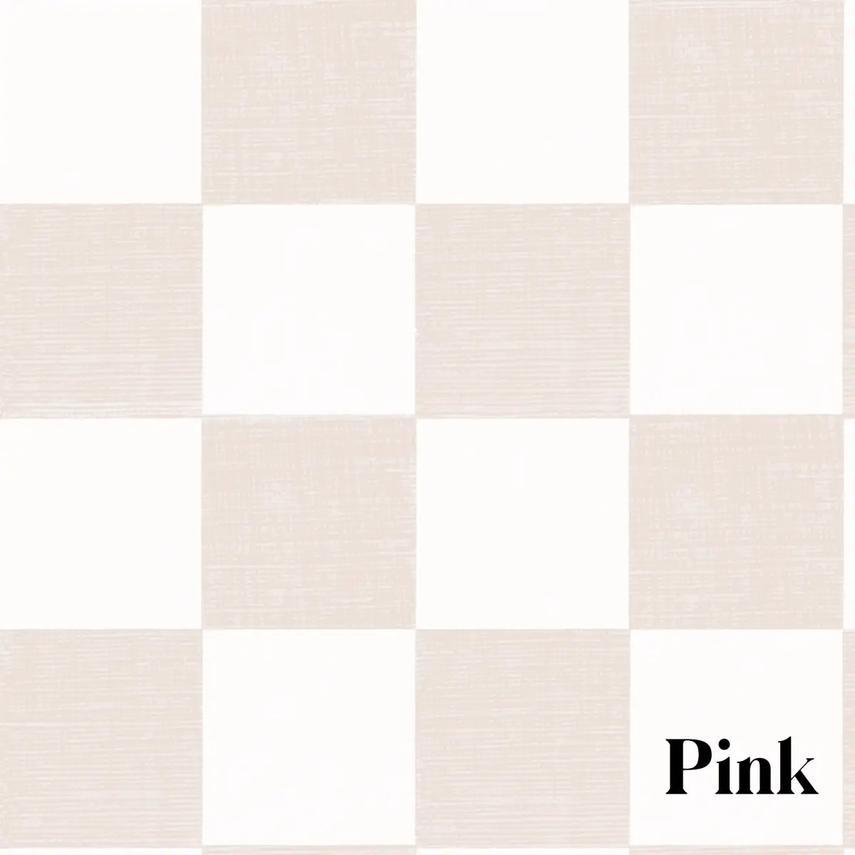 Devin Wallpaper - Neutral Pastel Checkerboard for Kids - by Melissa Johnson Design - Sample 1 foot by 1 foot / Pink