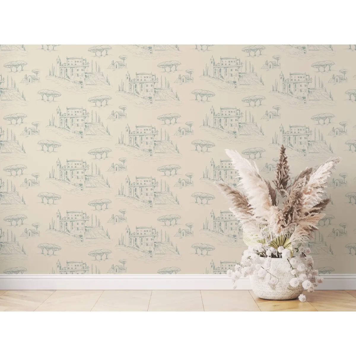 Diana Wallpaper - Castle Line Drawing - by Danelys Sidron - Loomwell Home Goods