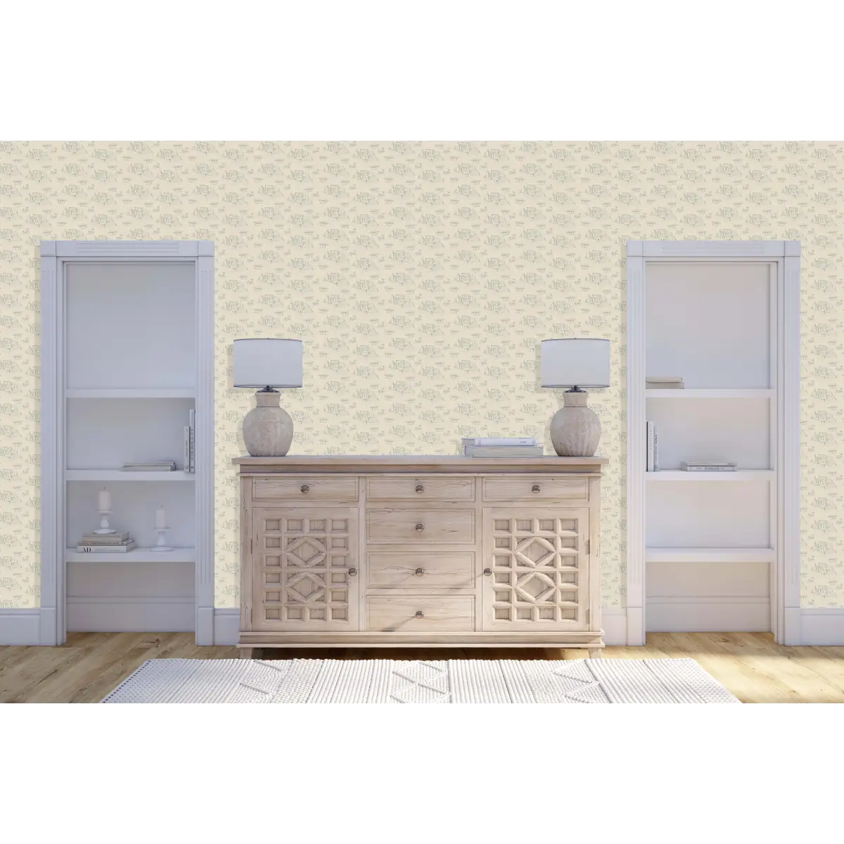 Diana Wallpaper - Castle Line Drawing - by Danelys Sidron - Loomwell Home Goods