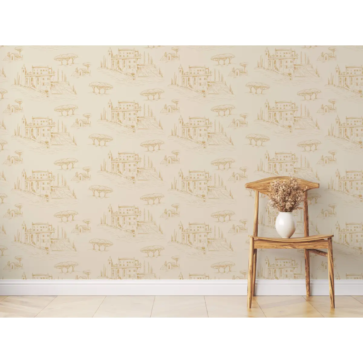 Diana Wallpaper - Castle Line Drawing - by Danelys Sidron - Loomwell Home Goods