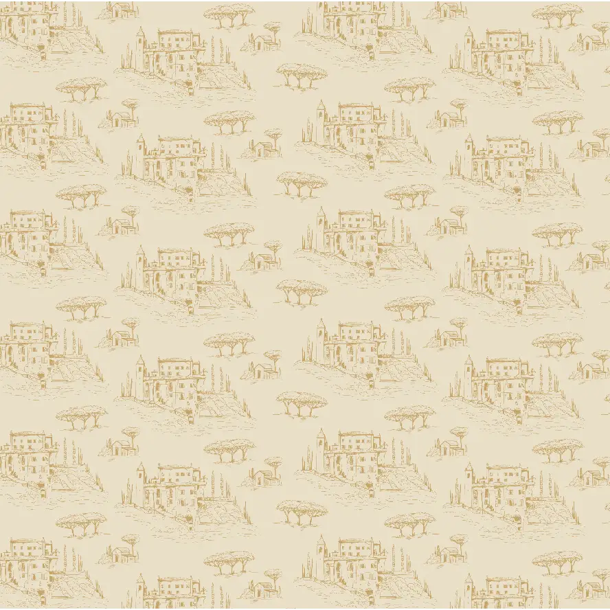 Diana Wallpaper - Castle Line Drawing - by Danelys Sidron - Sample 1 foot by 1 foot / Golden / Small Scale - Loomwell