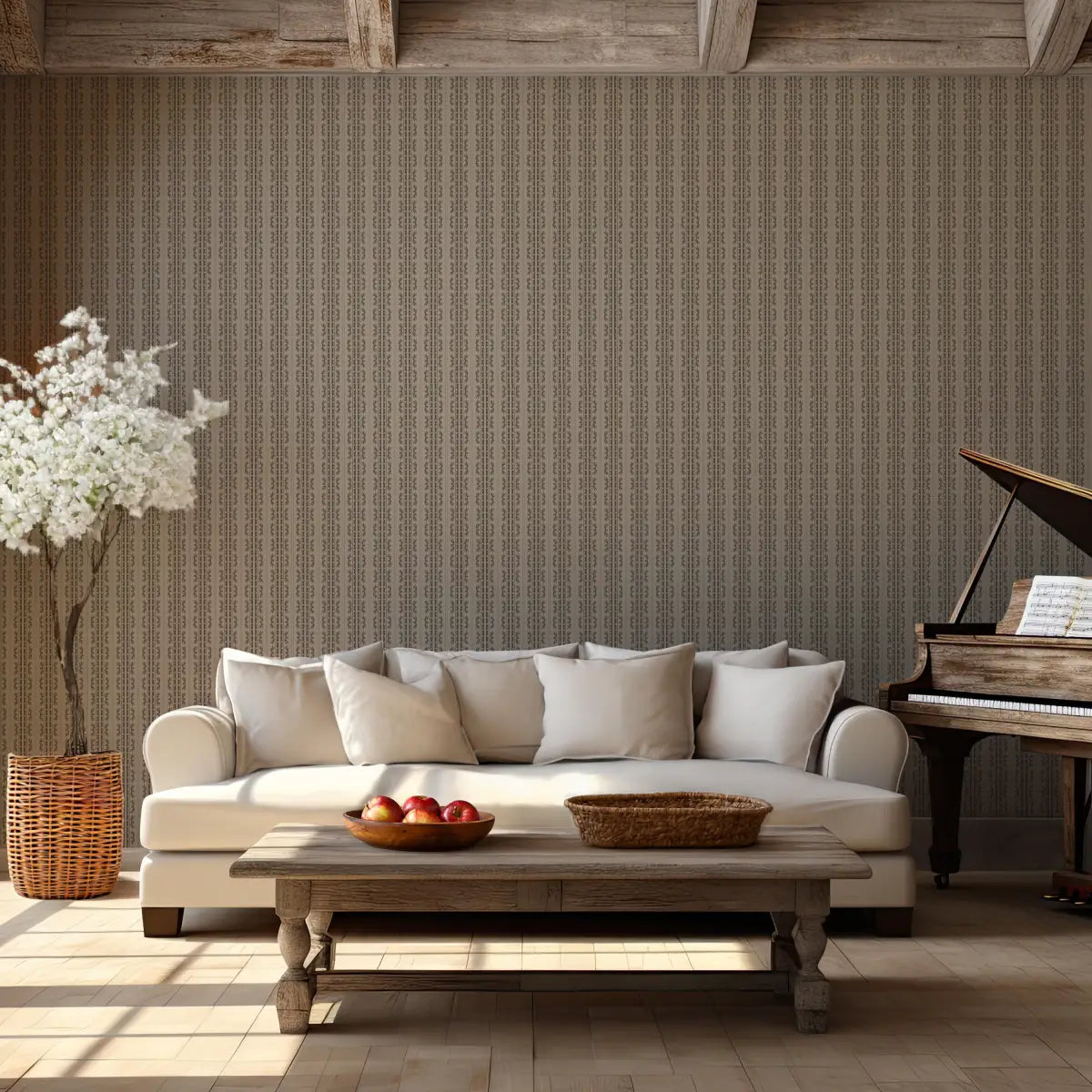Dillon Wallpaper - Traditional Dark Stripe - by Thoroughfare Design - Loomwell Home Goods