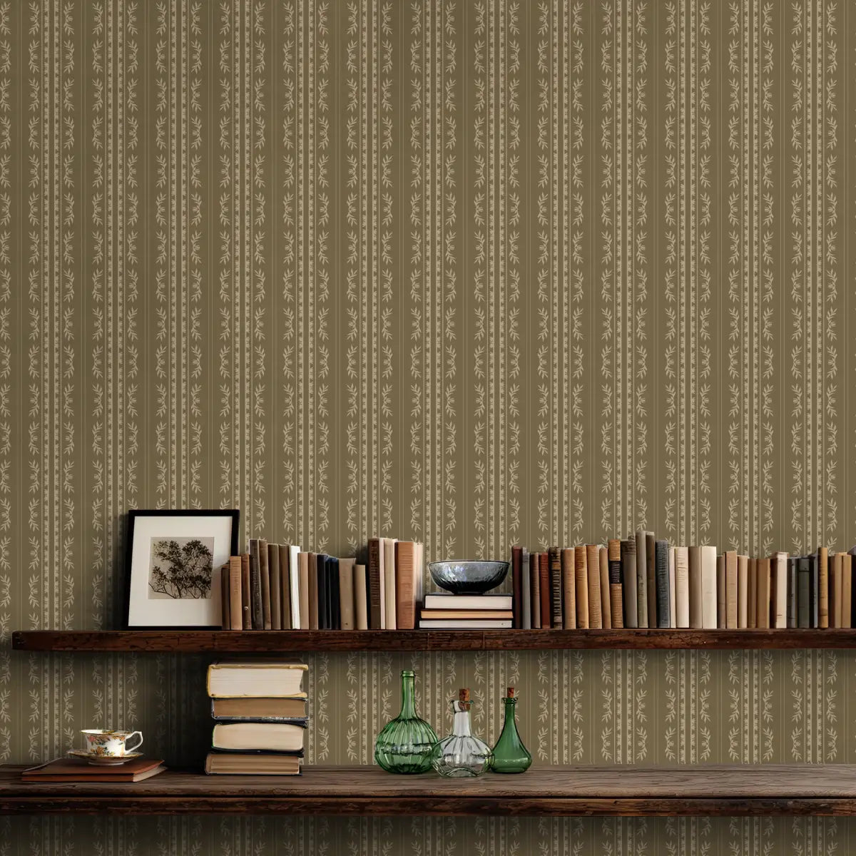 Dillon Wallpaper - Traditional Dark Stripe - by Thoroughfare Design - Loomwell Home Goods