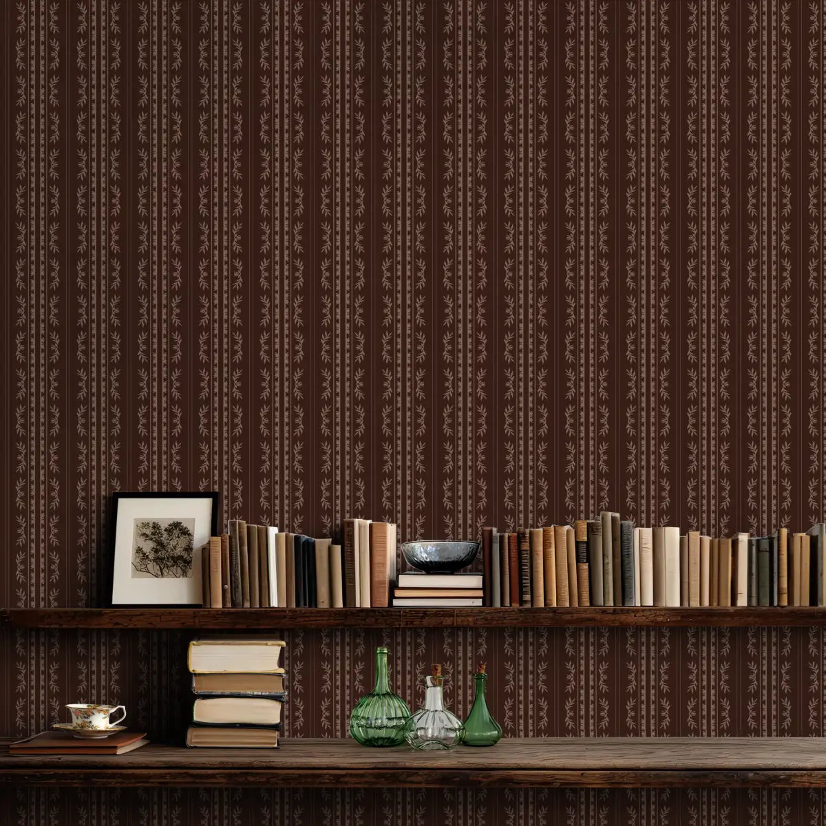 Dillon Wallpaper - Traditional Dark Stripe - by Thoroughfare Design - Loomwell Home Goods