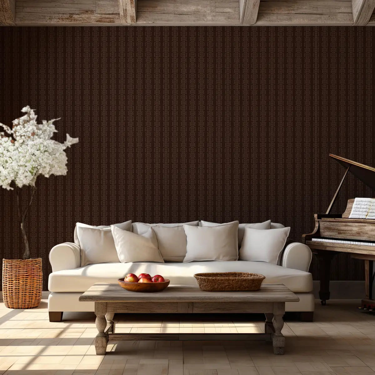 Dillon Wallpaper - Traditional Dark Stripe - by Thoroughfare Design - Loomwell Home Goods