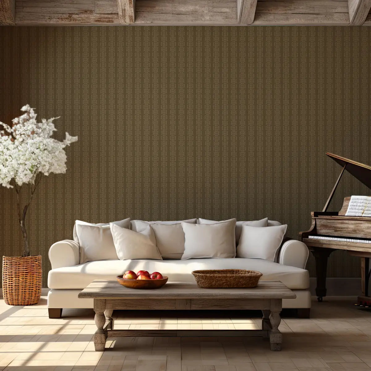 Dillon Wallpaper - Traditional Dark Stripe - by Thoroughfare Design - Loomwell Home Goods