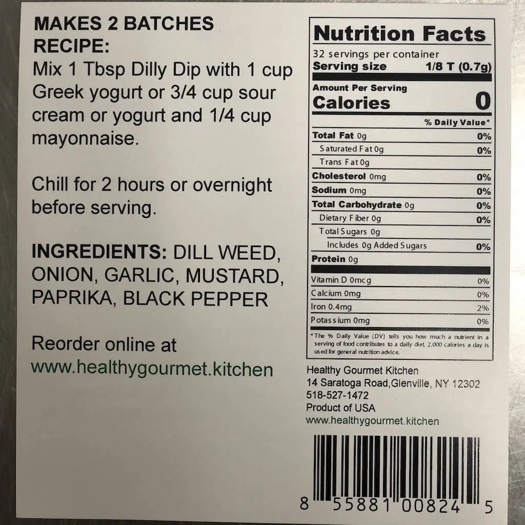 Dip Mix - Dilly Dilly Seasoning - Healthy Gourmet Kitchen