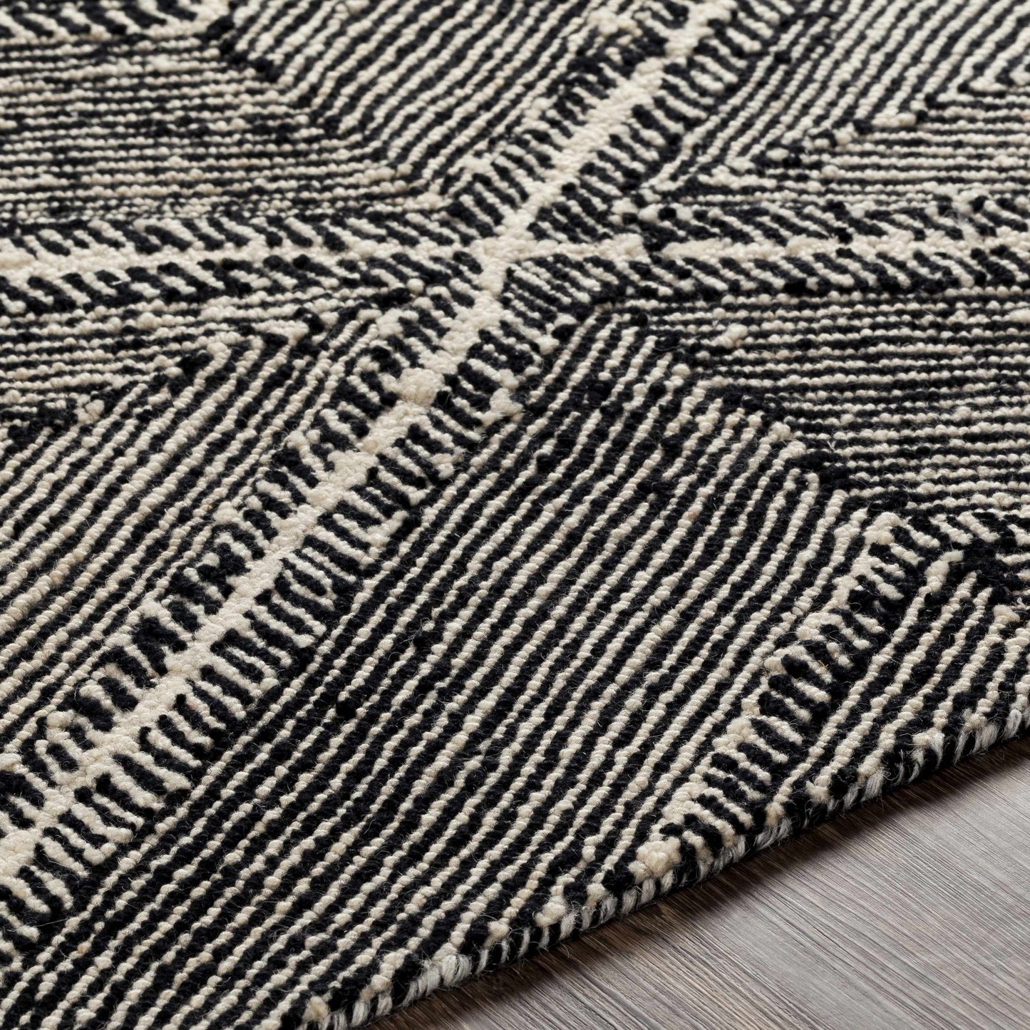 Modern Black Diamonds Wool Area Rug - 2’ x 3’ Rectangle - Boutique Rugs