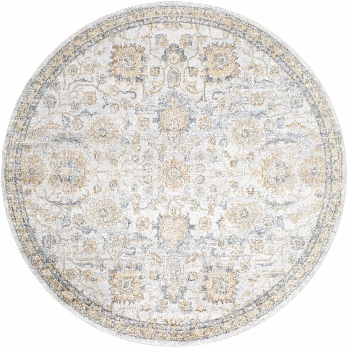 Dion Washable Floral Rug - 6’7’’ Round - Boutique Rugs