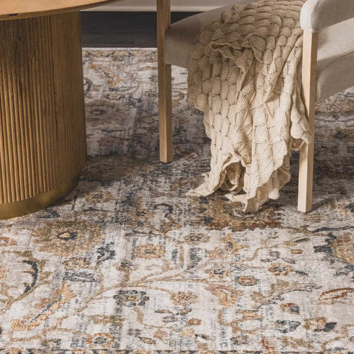 Dion Washable Floral Rug - Boutique Rugs