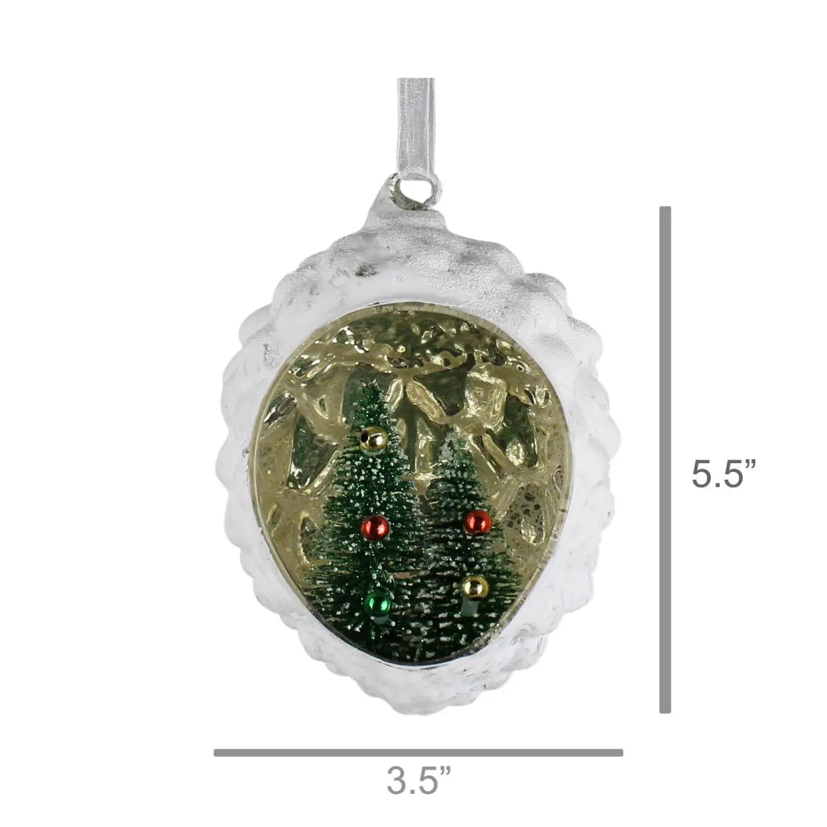 Diorama Ornament with Trees Glass - HomArt