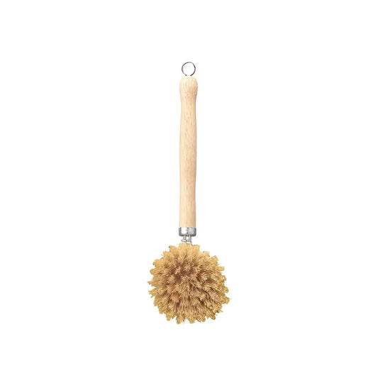 Dish Scrub Brush - Natural Bristle Long Handle - HIC - Harold Import Co.