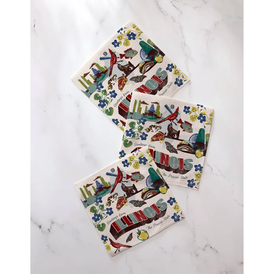 Dishcloth Set - Greetings from Illinois - Geometry