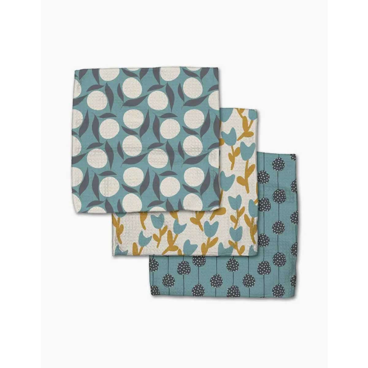 Dishcloth Set - Polka Dot Blooms - Geometry