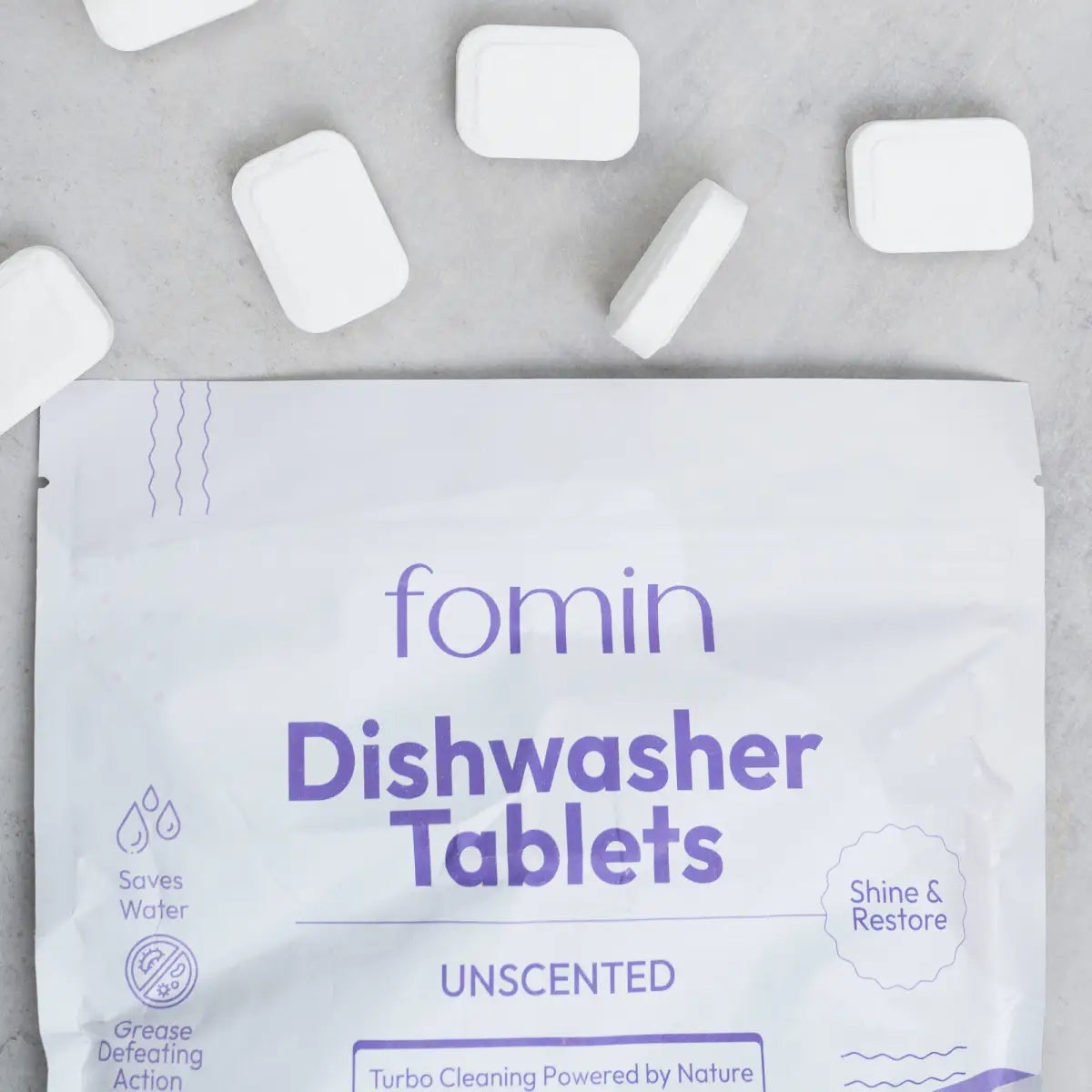 Dishwasher Tablets - Unscented - 60 Tablets - Eco-Friendly - Fomin