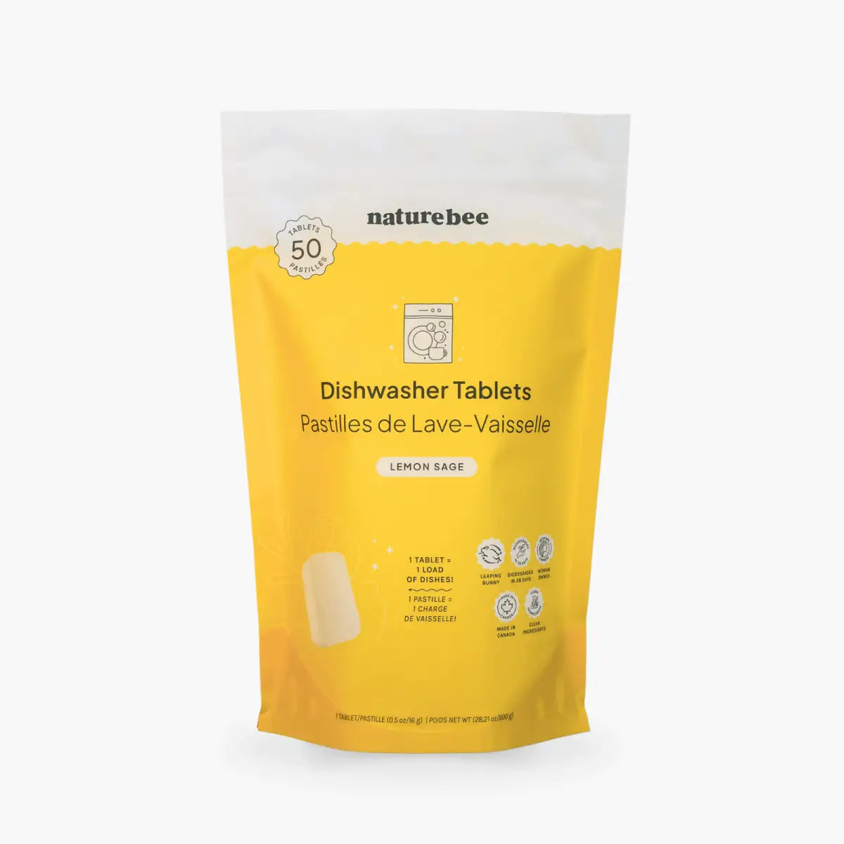 Dishwasher Tablets - Lemon - Bulk - Bag of 50 - NATURE BEE
