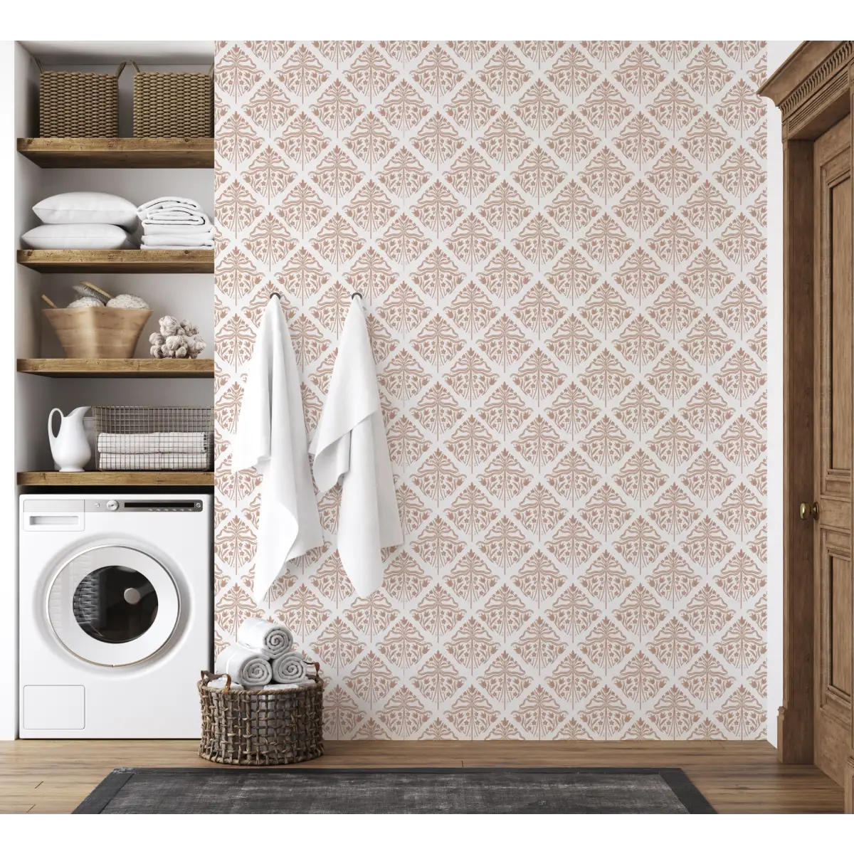 Dixie Wallpaper - Tulip Bows in Diamonds - by The Beau Studio - Loomwell Home Goods