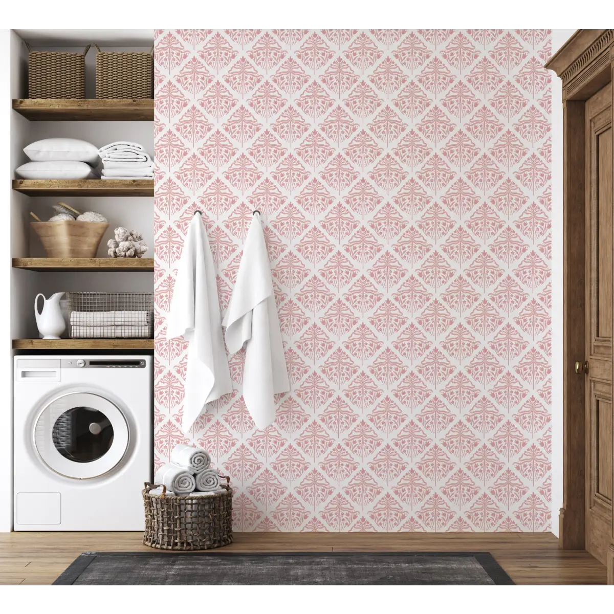 Dixie Wallpaper - Tulip Bows in Diamonds - by The Beau Studio - Loomwell Home Goods