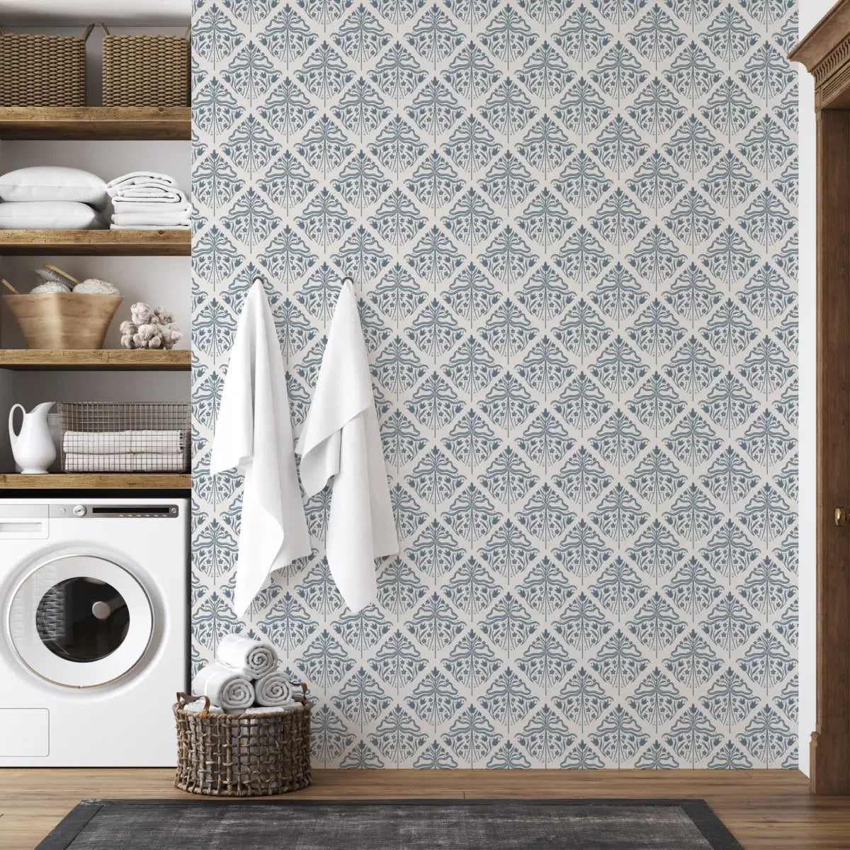 Dixie Wallpaper - Tulip Bows in Diamonds - by The Beau Studio - Loomwell Home Goods