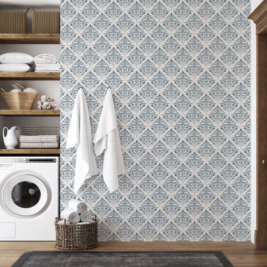 Dixie Wallpaper - Tulip Bows in Diamonds - by The Beau Studio - Loomwell Home Goods
