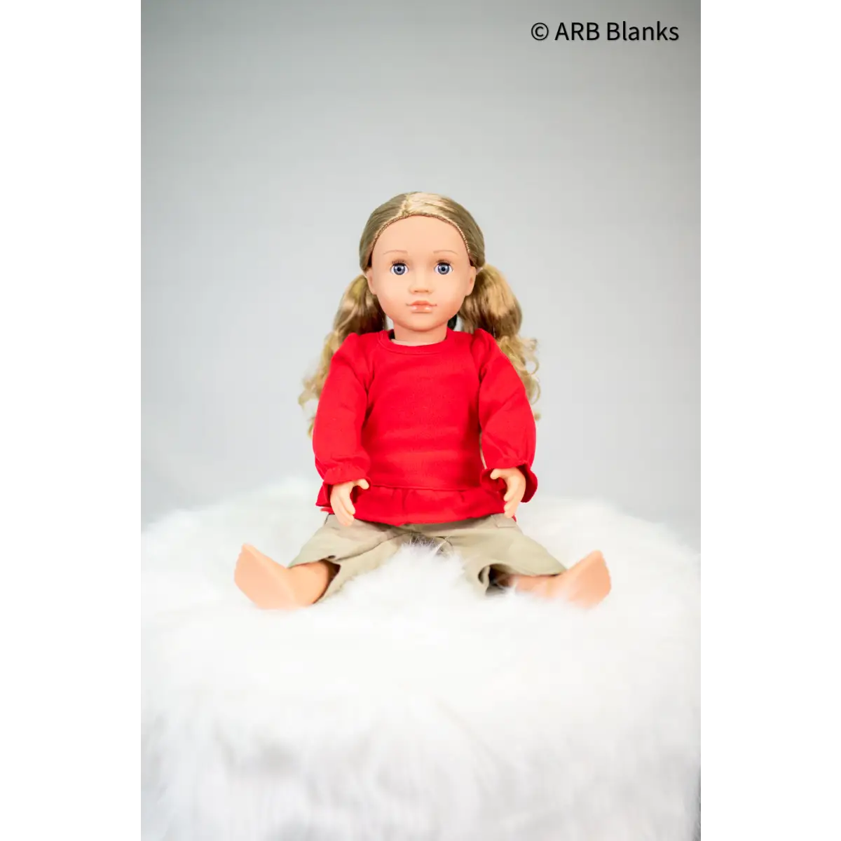 Doll Shirts - 18’’ / Red Ruffle Long Sleeve - ARB Blanks