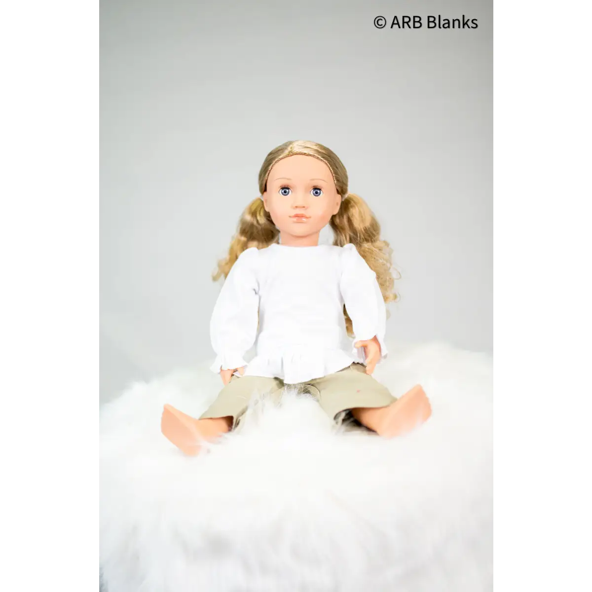 Doll Shirts - 18’’ / White Ruffle Long Sleeve - ARB Blanks