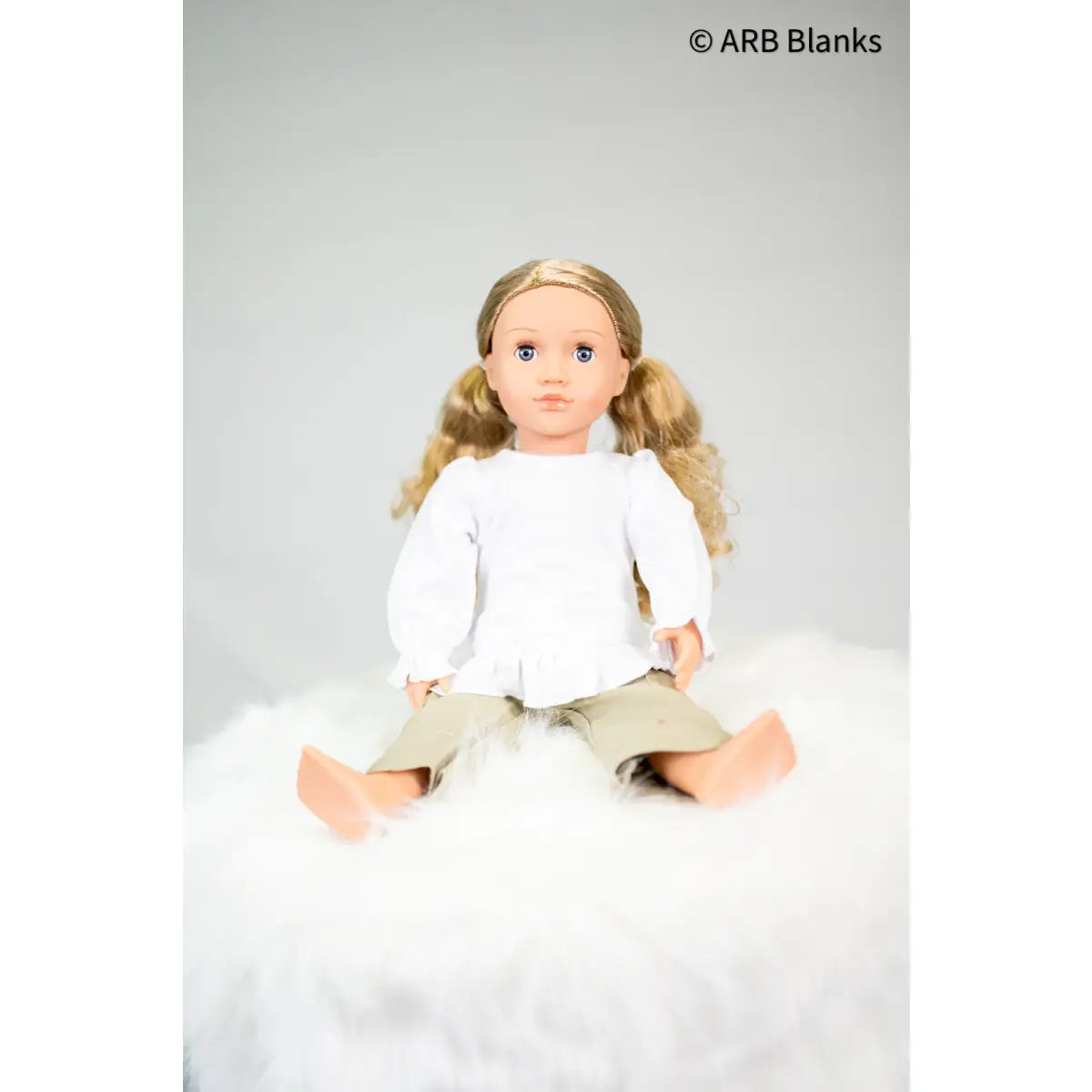 Doll Shirts - 18’’ / White Ruffle Long Sleeve - ARB Blanks