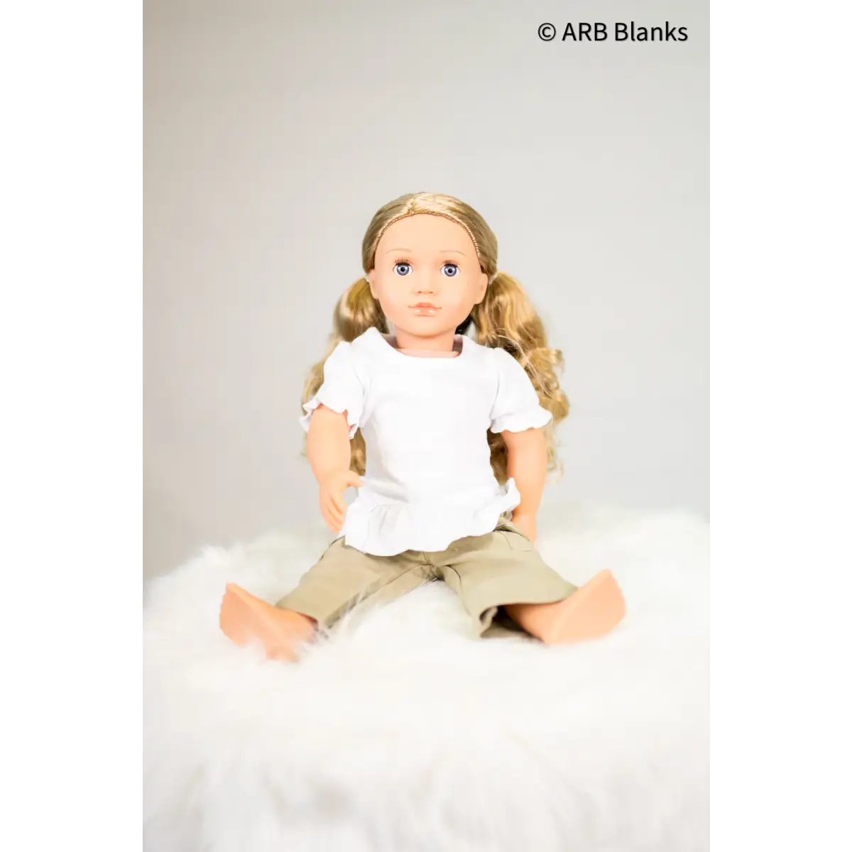 Doll Shirts - 18’’ / White Ruffle Short Sleeve - ARB Blanks