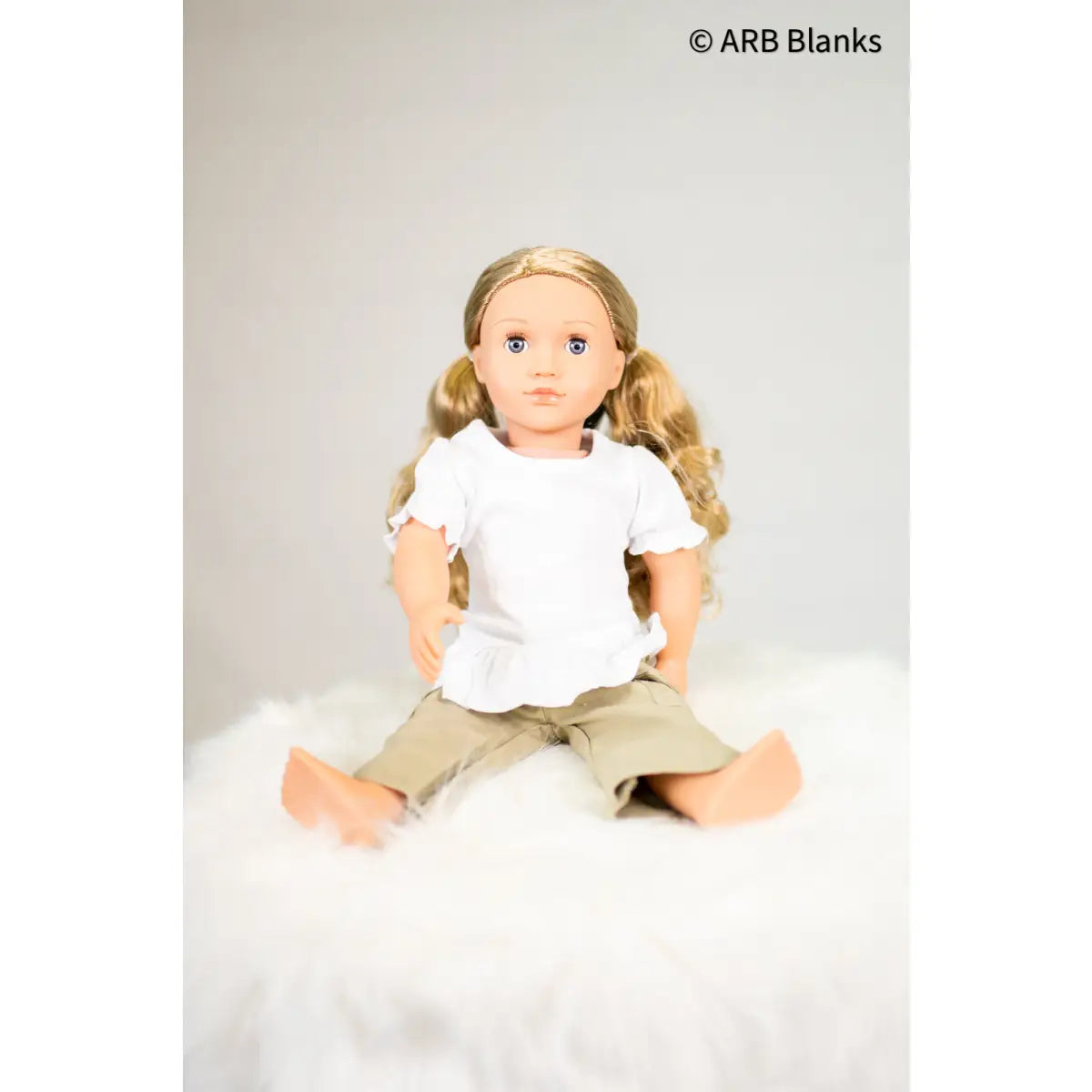 Doll Shirts - 18’’ / White Ruffle Short Sleeve - ARB Blanks