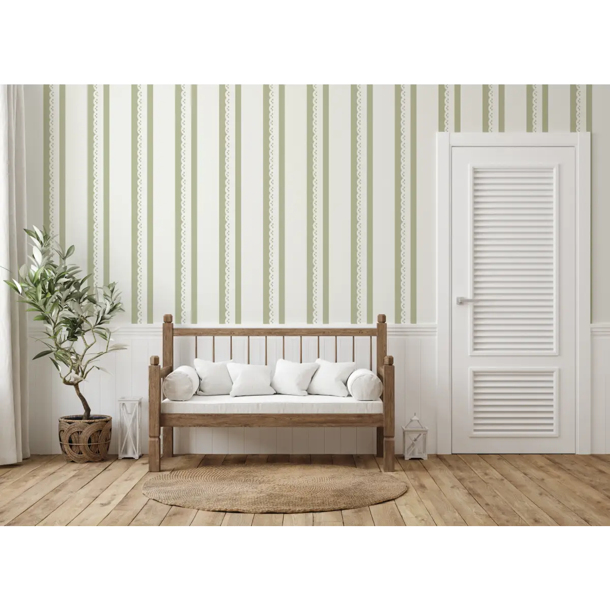 Dorit Wallpaper - Ticking Stripe - by Cinnamon Clouds - Loomwell Home Goods