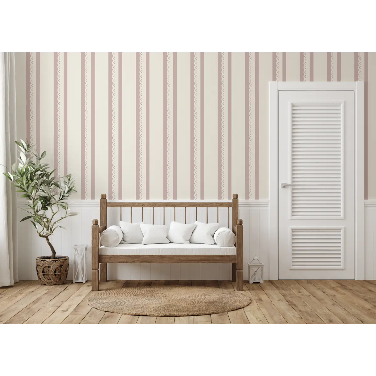 Dorit Wallpaper - Ticking Stripe - by Cinnamon Clouds - Loomwell Home Goods