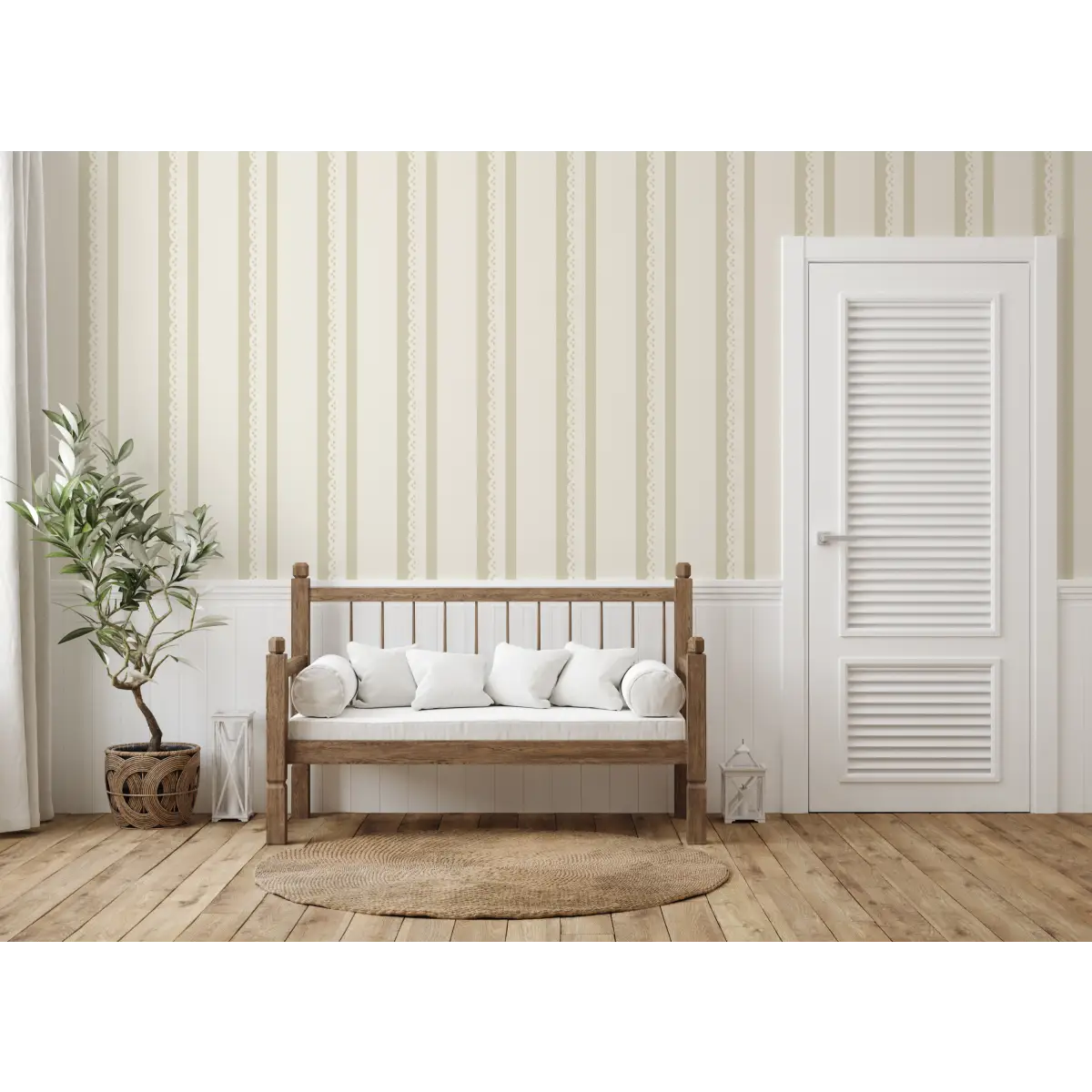 Dorit Wallpaper - Ticking Stripe - by Cinnamon Clouds - Loomwell Home Goods