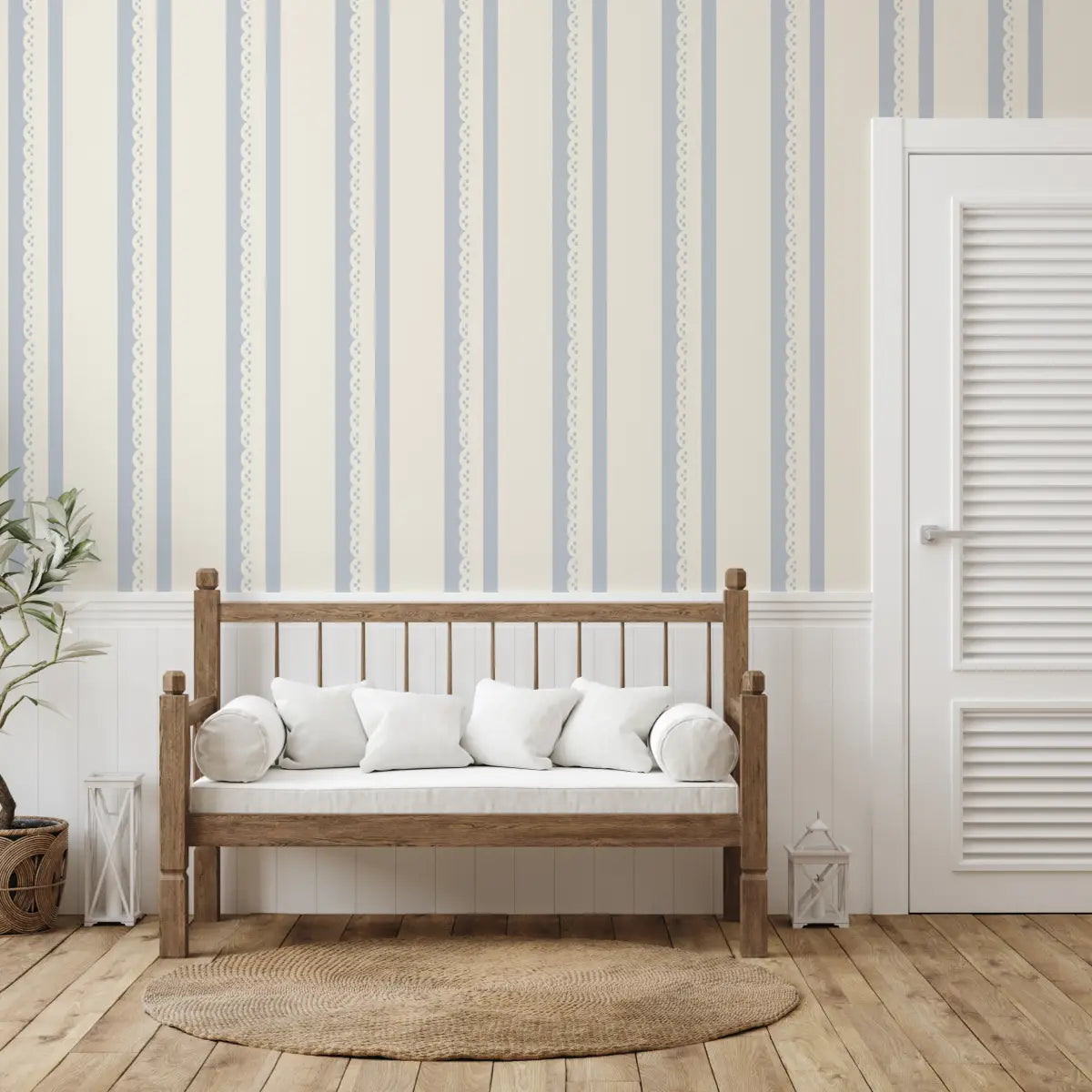 Dorit Wallpaper - Ticking Stripe - by Cinnamon Clouds - Loomwell Home Goods