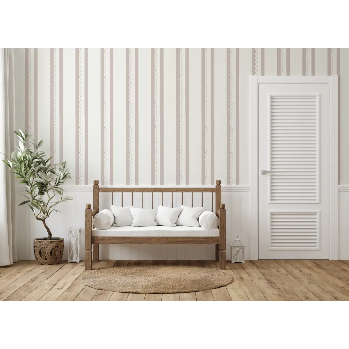 Dorit Wallpaper - Ticking Stripe - by Cinnamon Clouds - Loomwell Home Goods