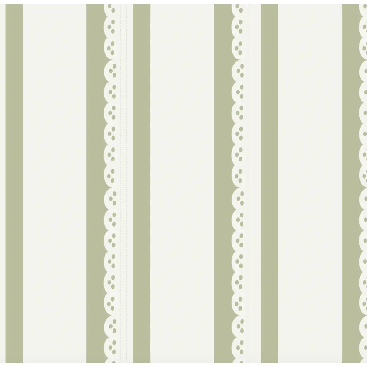 Dorit Wallpaper - Ticking Stripe - by Cinnamon Clouds - Sample 1 foot by 1 foot / Clover - Loomwell Home Goods