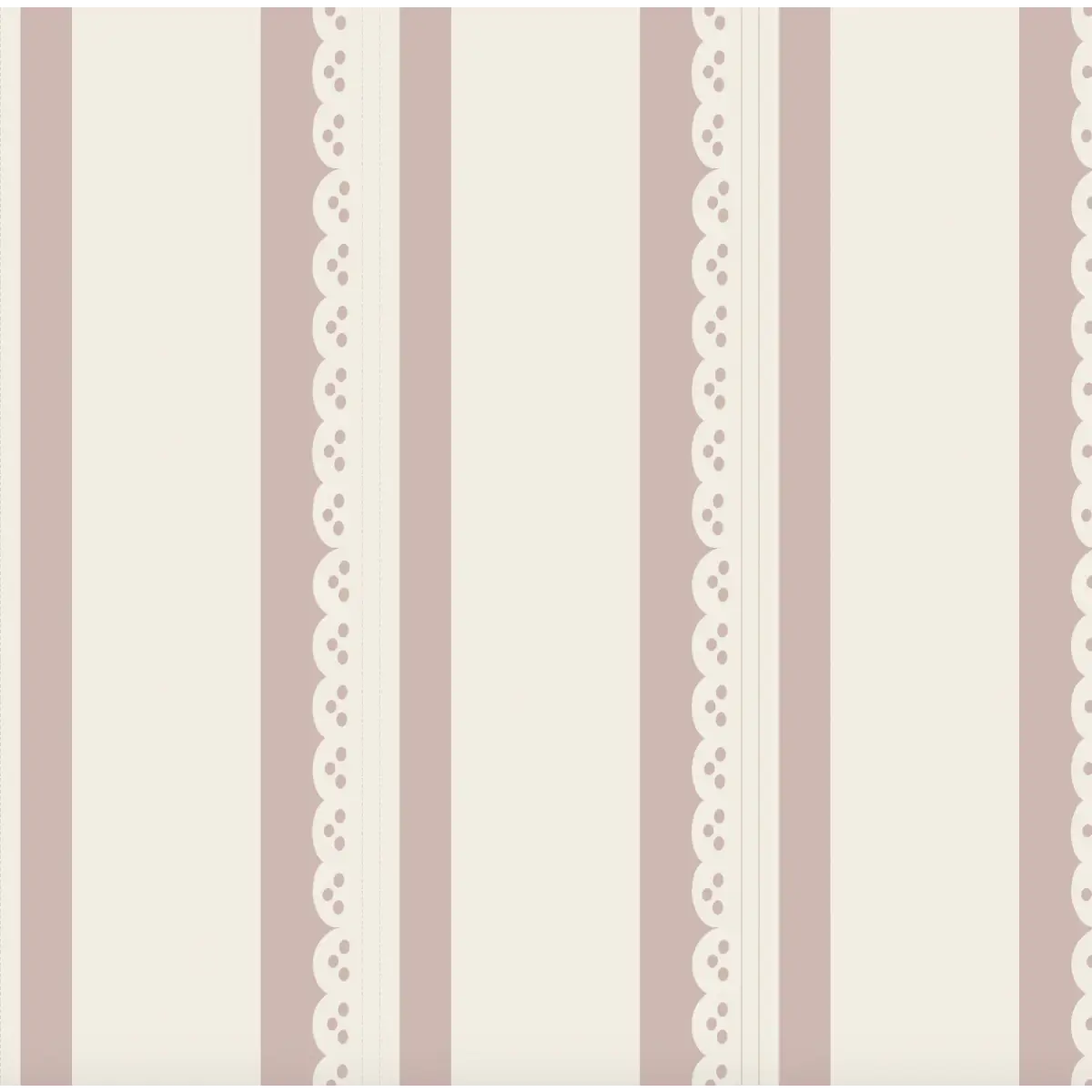 Dorit Wallpaper - Ticking Stripe - by Cinnamon Clouds - Sample 1 foot by 1 foot / Dusty Pink - Loomwell Home Goods