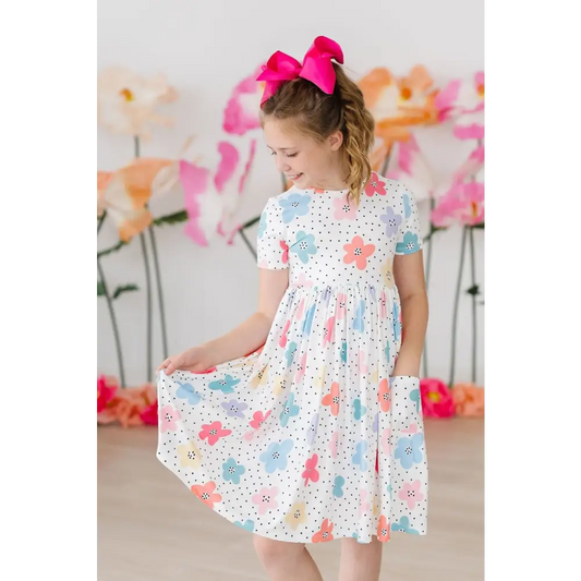 Dots & Daisies S/S Pocket Twirl Dress - Mila & Rose ®