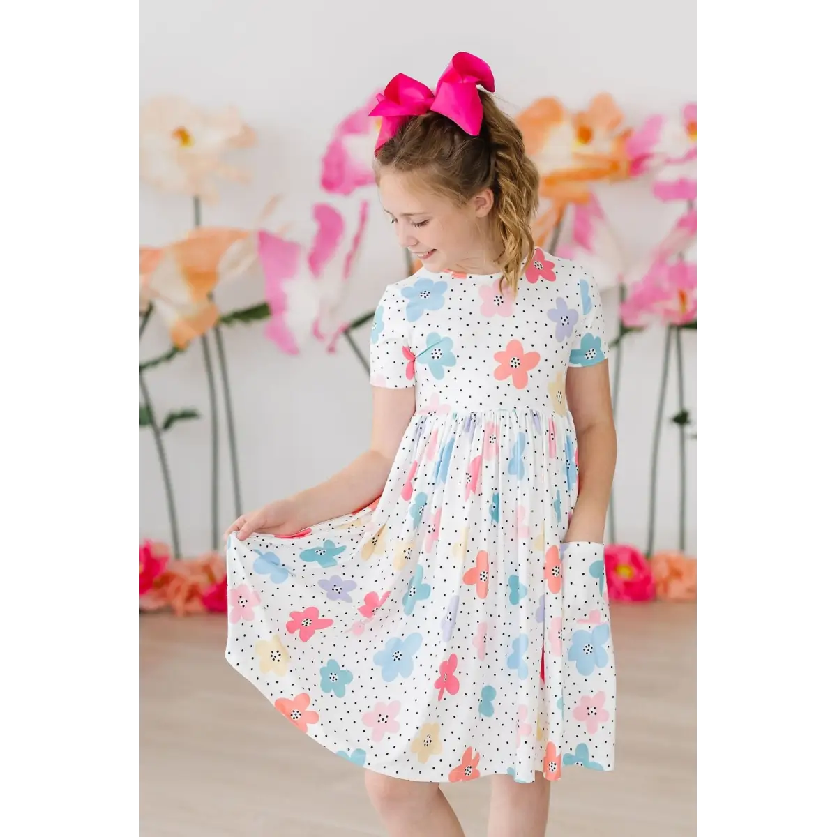 Pocket Twirl Dress - Dots & Daisies - Mila & Rose ®
