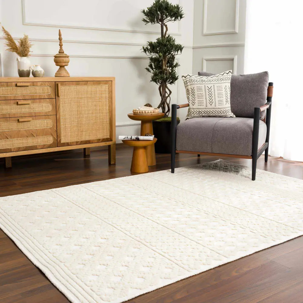 Drago White Washable Area Rug - Boutique Rugs