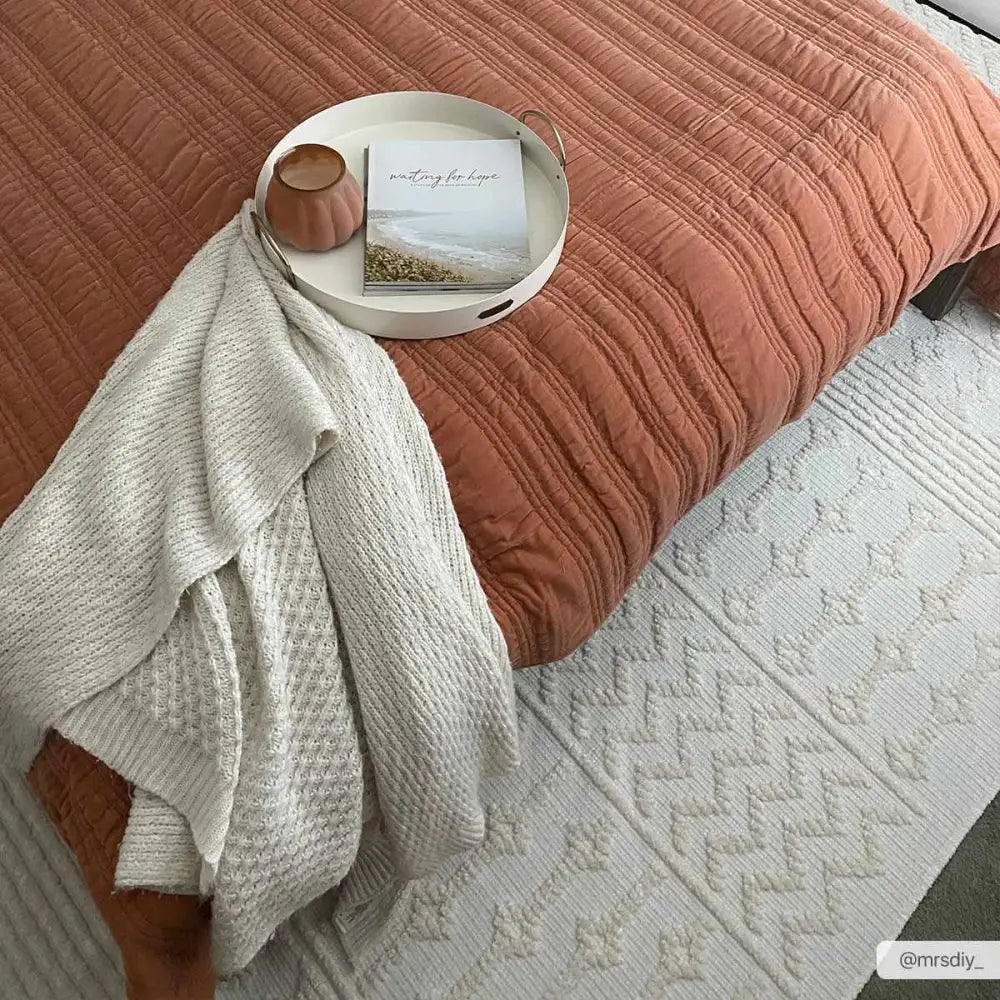 Drago White Washable Area Rug - Boutique Rugs