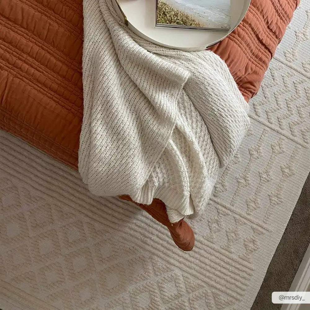 Drago White Washable Area Rug - Boutique Rugs