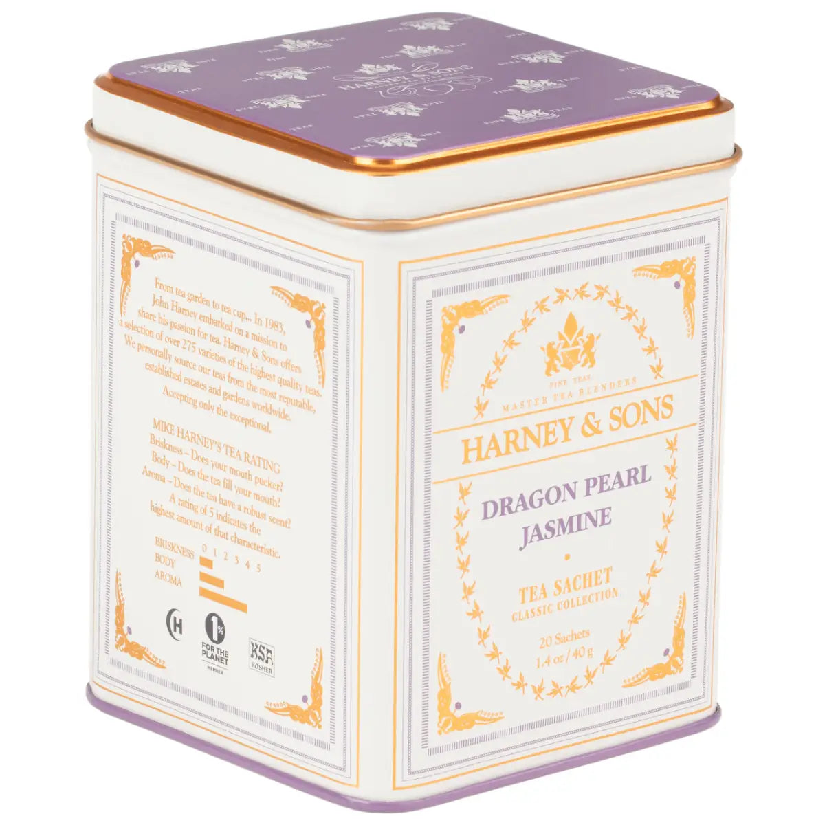 Dragon Pearl Jasmine Tea - Classic Tin of 20 Sachets - Harney & Sons Fine Teas