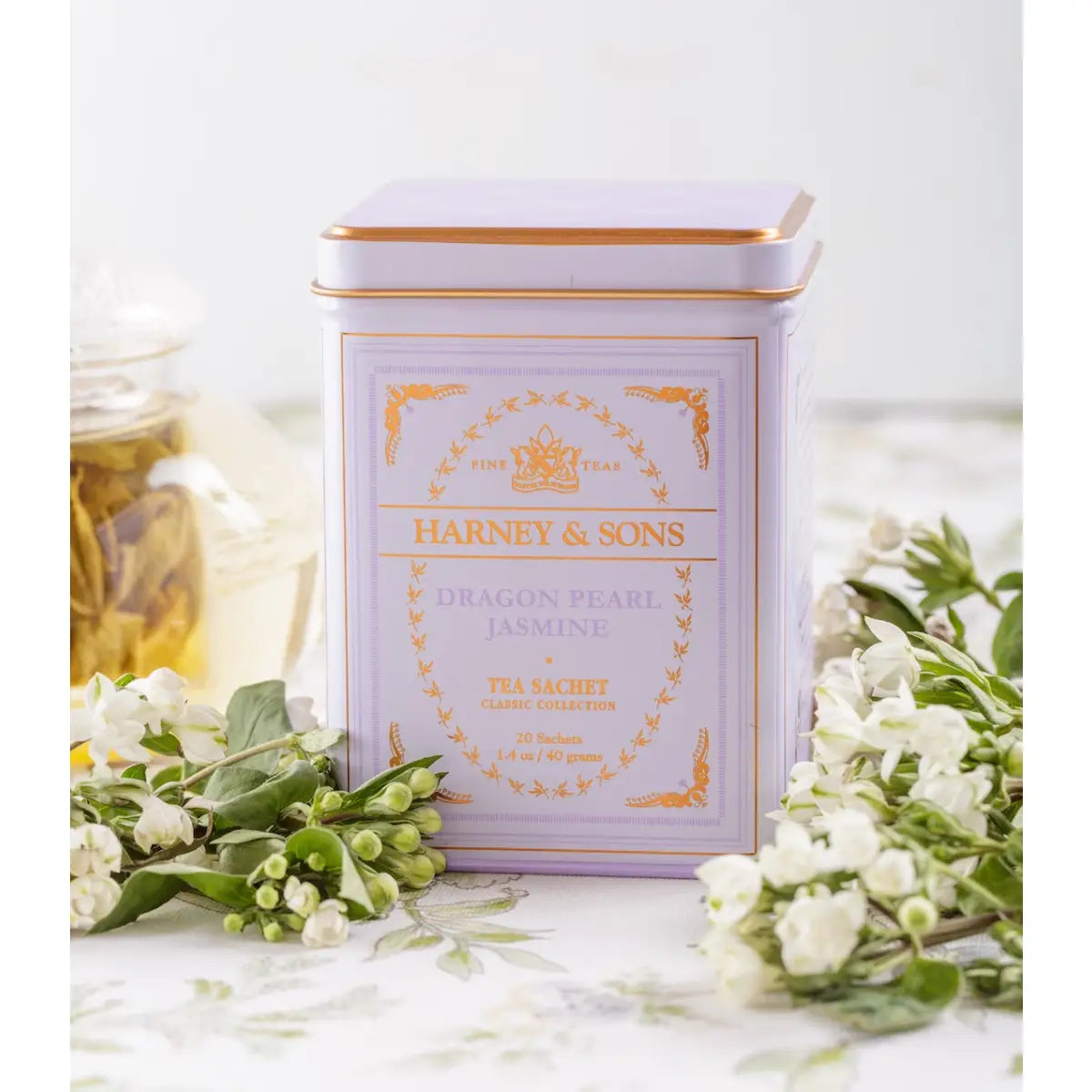 Dragon Pearl Jasmine Tea - Classic Tin of 20 Sachets - Harney & Sons Fine Teas