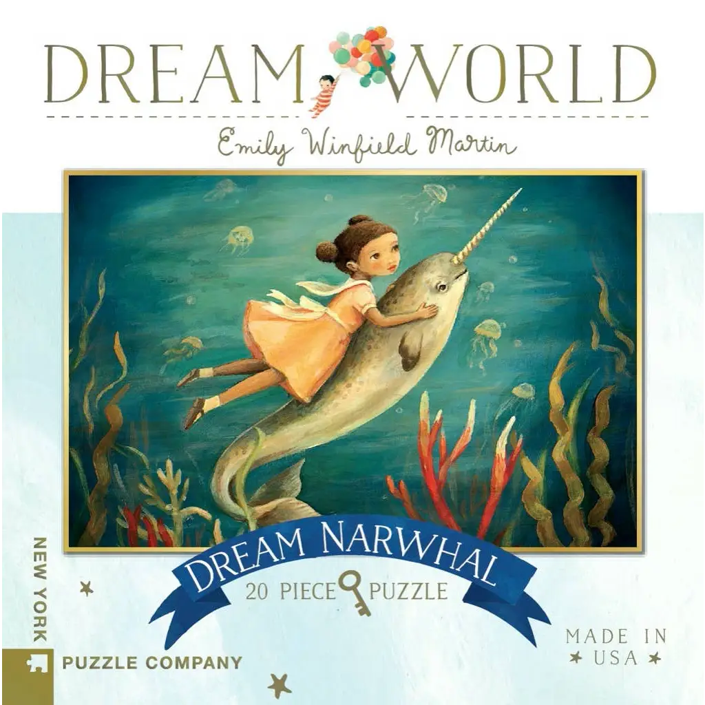 Dream Narwhal by Emily Winfield Martin - 20 Piece Mini Puzzle - New York Puzzle Company