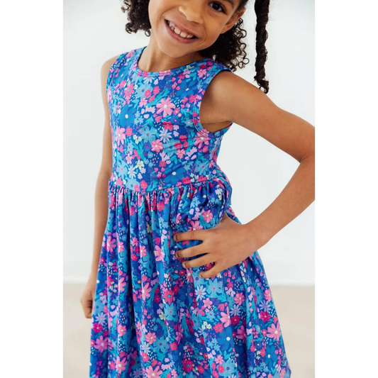 Tank Twirl Dress - Dreaming Daisies - Blue Floral - 6-12M - Mila & Rose ®