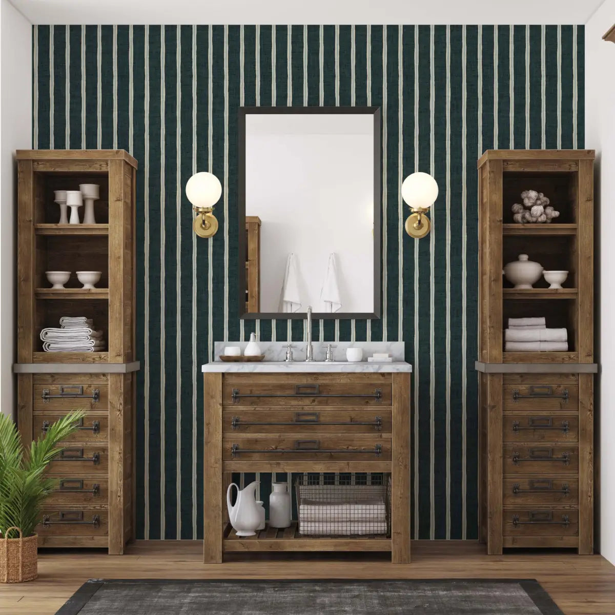 Drew Wallpaper - Bold Watercolor Stripe - Loomwell Home Goods