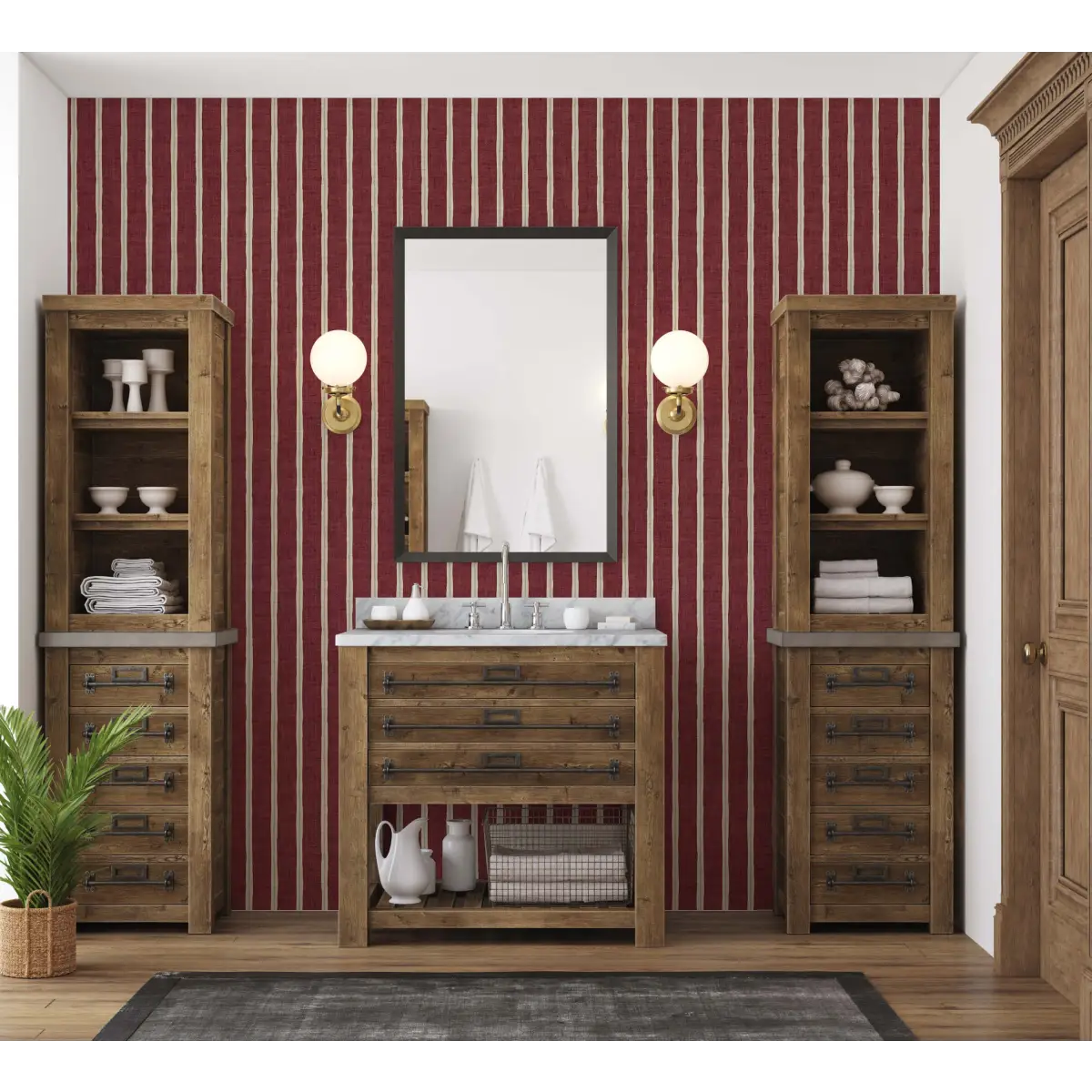 Drew Wallpaper - Bold Watercolor Stripe - Loomwell Home Goods
