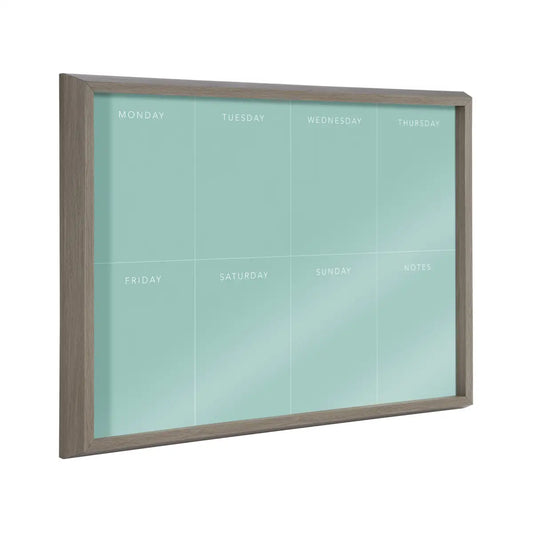 Dry Erase Board - This Week - Teal Framed Printed Glass - kateandlaurel
