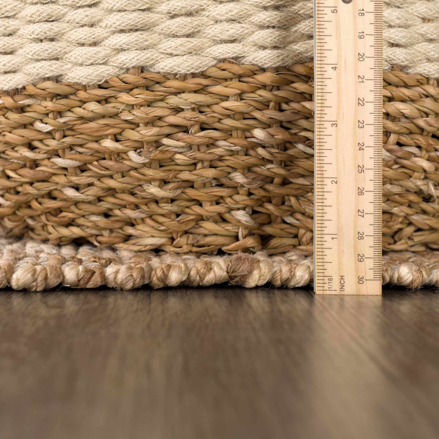 Checkered Jute Area Rug - Boutique Rugs